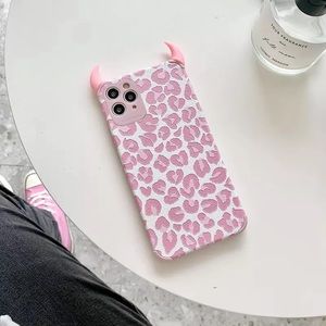 Pink Devil horn Cheetahprint iPhone case